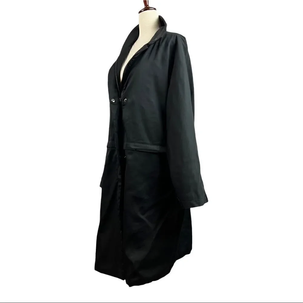 Vintage 90s Calvin Klein Quilted Rain Slicker Jacket Insulated Small